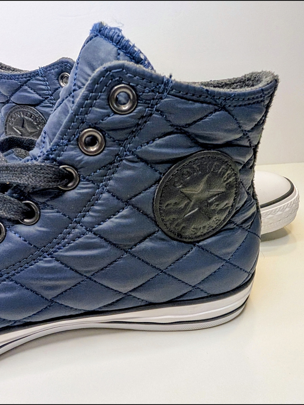 Converse Chuck Taylor All Star Quilted Nylon High Top Navy Blue Mens Size 9 - Picture 3 of 8